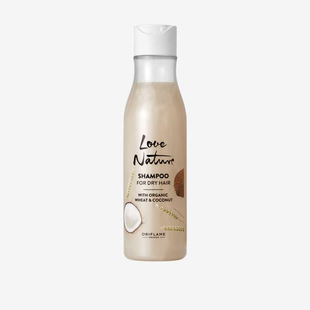 شامپو نارگیل و گندم لاونیچر مناسب موی خشک 250 میلLove Nature Wheat & Coconut Shampoo